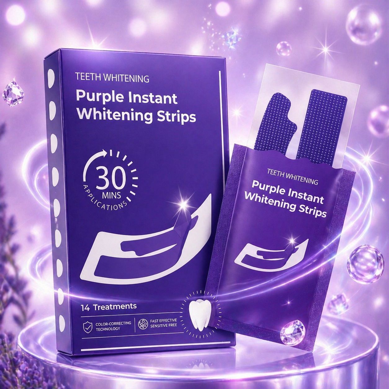 Purple Teeth Whitening Strips